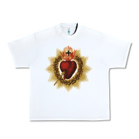 White sacred heart of jesus catholic devotion t shirt Urban Heavy Tee - linhVisuals
