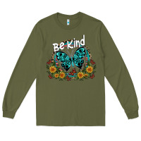 Army Green be kind Long Sleeve Tee - SublimationCraftShop