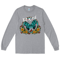 Heather Grey be kind Long Sleeve Tee - SublimationCraftShop