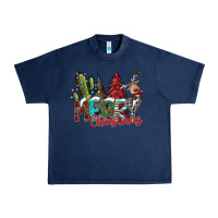 Navy Merry Christmas Urban Heavy Tee - CowhideDigitalArt