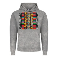 Cloud Rock cowhıde aztec serape wıth leopard and sunflowers brushstroke Vintage Hoodie - Artiststas