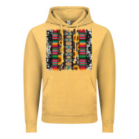Vintage Mustard cowhıde aztec serape wıth leopard and sunflowers brushstroke Vintage Hoodie - Artiststas
