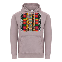 Cowhıde Aztec Serape Wıth Leopard And Sunflowers Brushstroke Vintage Hoodie | Teevron