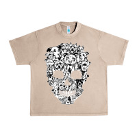 French Oak funny pitbull skull dog skeleton halloween t shirt Urban Heavy Tee - linhVisuals