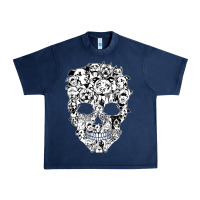 Navy funny pitbull skull dog skeleton halloween t shirt Urban Heavy Tee - linhVisuals