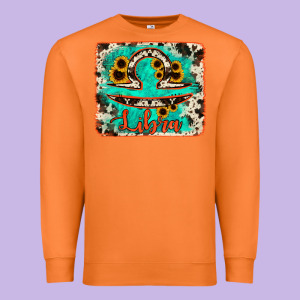 Libra Turquoise Cowhide Premium Sweatshirt Designed By Ranaportraitstore