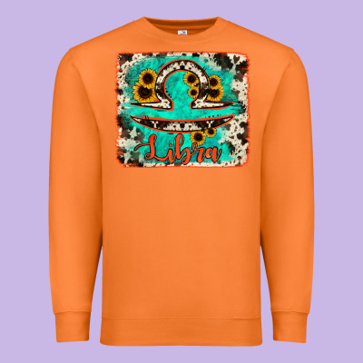 Libra Turquoise Cowhide Premium Sweatshirt Designed By Ranaportraitstore