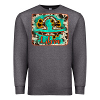 Charcoal Heather libra turquoise cowhide Premium Sweatshirt - RanaPortraitStore