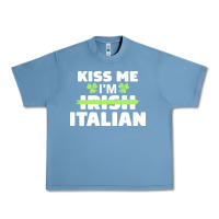 Pebble Blue kiss me im italian t  shirt kiss me i'm irish italian patriotic st pat Urban Heavy Tee - linhVisuals