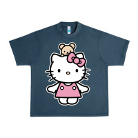 Midnight Navy kitty Urban Heavy Tee - linhVisuals