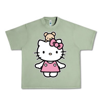 Oil Green kitty Urban Heavy Tee - linhVisuals