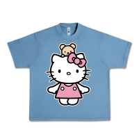 Pebble Blue kitty Urban Heavy Tee - linhVisuals