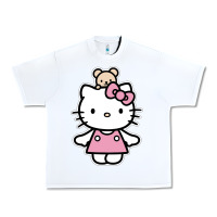White kitty Urban Heavy Tee - linhVisuals