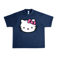 Navy kitty Urban Heavy Tee - linhVisuals