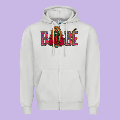 Bebe Our Lady Of Guadalupe Zipper Hoodie Designed By Jasminsmagicworld