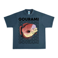 Midnight Navy giant gourami fish 80's monster fish keeper tropical fish t shirt Urban Heavy Tee - linhVisuals