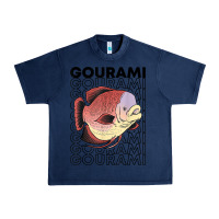 Navy giant gourami fish 80's monster fish keeper tropical fish t shirt Urban Heavy Tee - linhVisuals