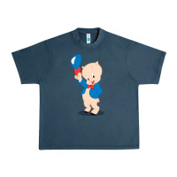 Midnight Navy porky pig Urban Heavy Tee - linhVisuals