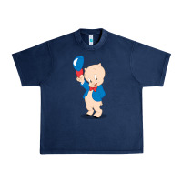 Navy porky pig Urban Heavy Tee - linhVisuals