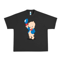 Pigment Black porky pig Urban Heavy Tee - linhVisuals