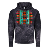 Cloud Black serape aztec leopard and turquoise glitter with gemstone brushstroke Vintage Hoodie - Artiststas