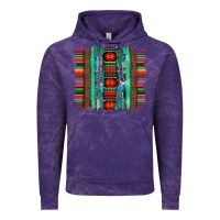 Cloud Purple serape aztec leopard and turquoise glitter with gemstone brushstroke Vintage Hoodie - Artiststas