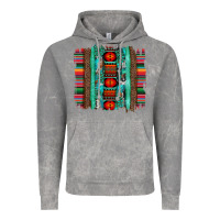 Cloud Rock serape aztec leopard and turquoise glitter with gemstone brushstroke Vintage Hoodie - Artiststas
