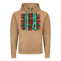 Vintage Camel serape aztec leopard and turquoise glitter with gemstone brushstroke Vintage Hoodie - Artiststas