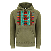 Vintage Olive serape aztec leopard and turquoise glitter with gemstone brushstroke Vintage Hoodie - Artiststas
