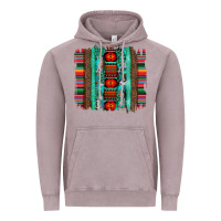 Vintage Zinc serape aztec leopard and turquoise glitter with gemstone brushstroke Vintage Hoodie - Artiststas