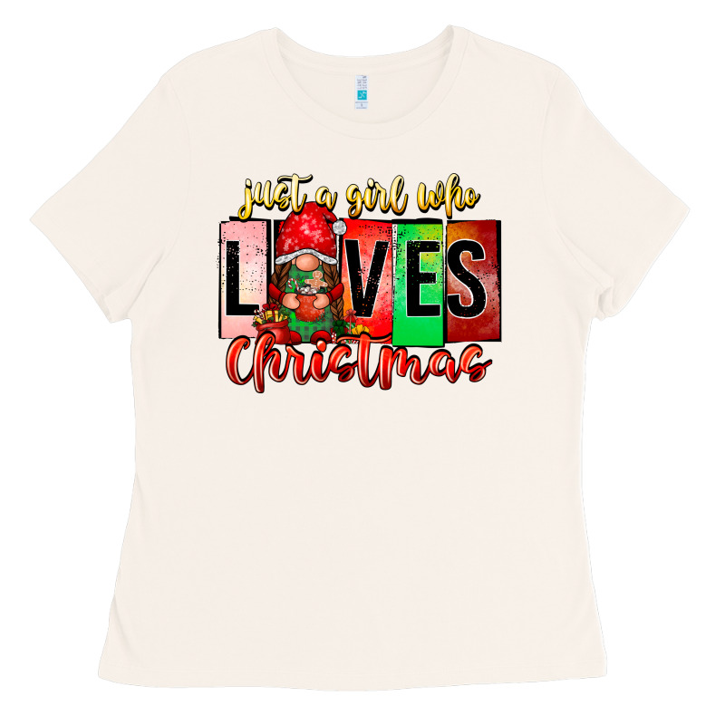 Just A Girl Who Loves Christmas Ladies Tee by CowhideDigitalArt | Teevron