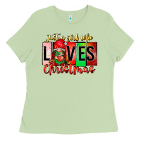Matcha just a girl who loves christmas Ladies Tee - CowhideDigitalArt