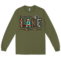 Army Green living on lake time Long Sleeve Tee - CowhideDigitalArt