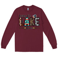 Burgundy living on lake time Long Sleeve Tee - CowhideDigitalArt