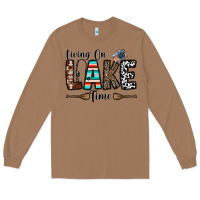 Toasted Coconut living on lake time Long Sleeve Tee - CowhideDigitalArt