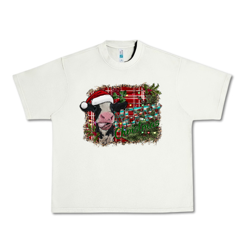 Merry Christmas Cow Urban Heavy Tee by CowhideDigitalArt | Teevron