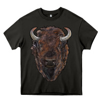 Asphalt american bison Heavy Core Tee - RanaPortraitStore