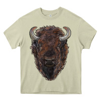 Mossy american bison Heavy Core Tee - RanaPortraitStore