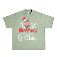 Oil Green i want hippopotamus for christmas hippo xmas gift Urban Heavy Tee - linhVisuals