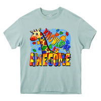 Arona Knowledge is awesome Autism giraffe Heavy Core Tee - FaDigitalArtStudio