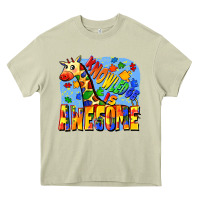 Mossy Knowledge is awesome Autism giraffe Heavy Core Tee - FaDigitalArtStudio