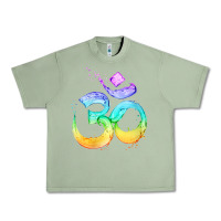 Oil Green womens om symbol   psy trance goa yoga meditation buddhism buddhist v Urban Heavy Tee - linhVisuals