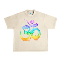 Sandshell womens om symbol   psy trance goa yoga meditation buddhism buddhist v Urban Heavy Tee - linhVisuals