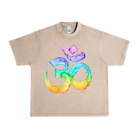 French Oak womens om symbol   psy trance goa yoga meditation buddhism buddhist v Urban Heavy Tee - linhVisuals