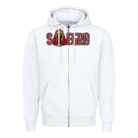 White Suegro Our Lady Of Guadalupe Zipper Hoodie - Jasminsmagicworld