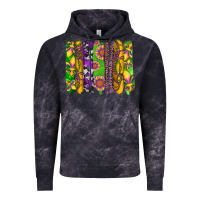 Cloud Black mardi gras sunflower fleur de lis leopard cowhide brushstrokes Vintage Hoodie - Artiststas