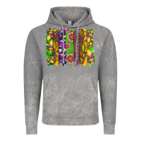Cloud Rock mardi gras sunflower fleur de lis leopard cowhide brushstrokes Vintage Hoodie - Artiststas