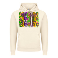 Vintage Artic mardi gras sunflower fleur de lis leopard cowhide brushstrokes Vintage Hoodie - Artiststas