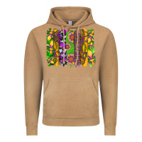 Vintage Camel mardi gras sunflower fleur de lis leopard cowhide brushstrokes Vintage Hoodie - Artiststas