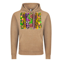 Vintage Coffee mardi gras sunflower fleur de lis leopard cowhide brushstrokes Vintage Hoodie - Artiststas